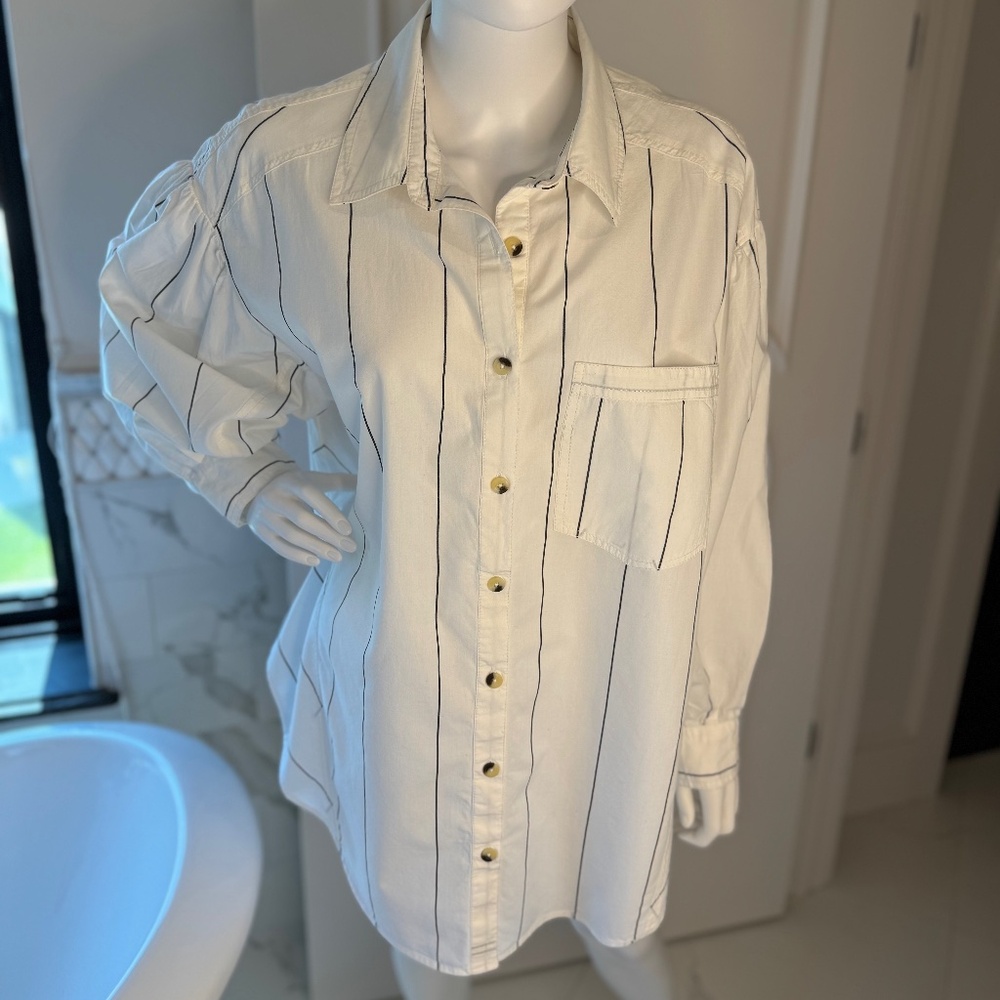 We The Free by Free People, Size M, White Pinstripe